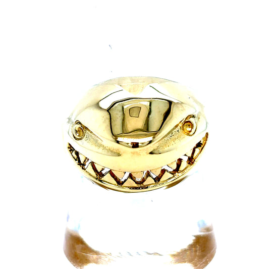 14k Gold 3D Shark Ring
