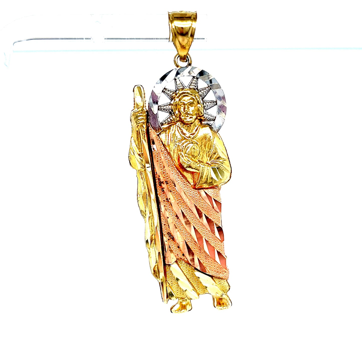 10k Gold Tri-Color St. Jude Pendant