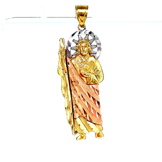 10k Gold Tri-Color St. Jude Pendant