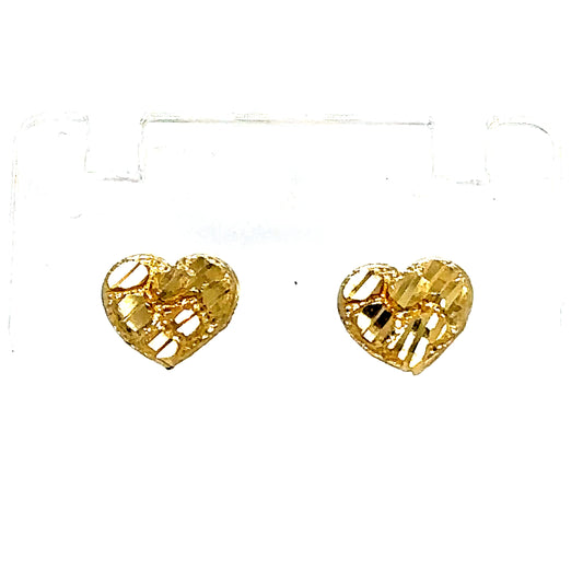 10k Gold Heart Nugget Earrings