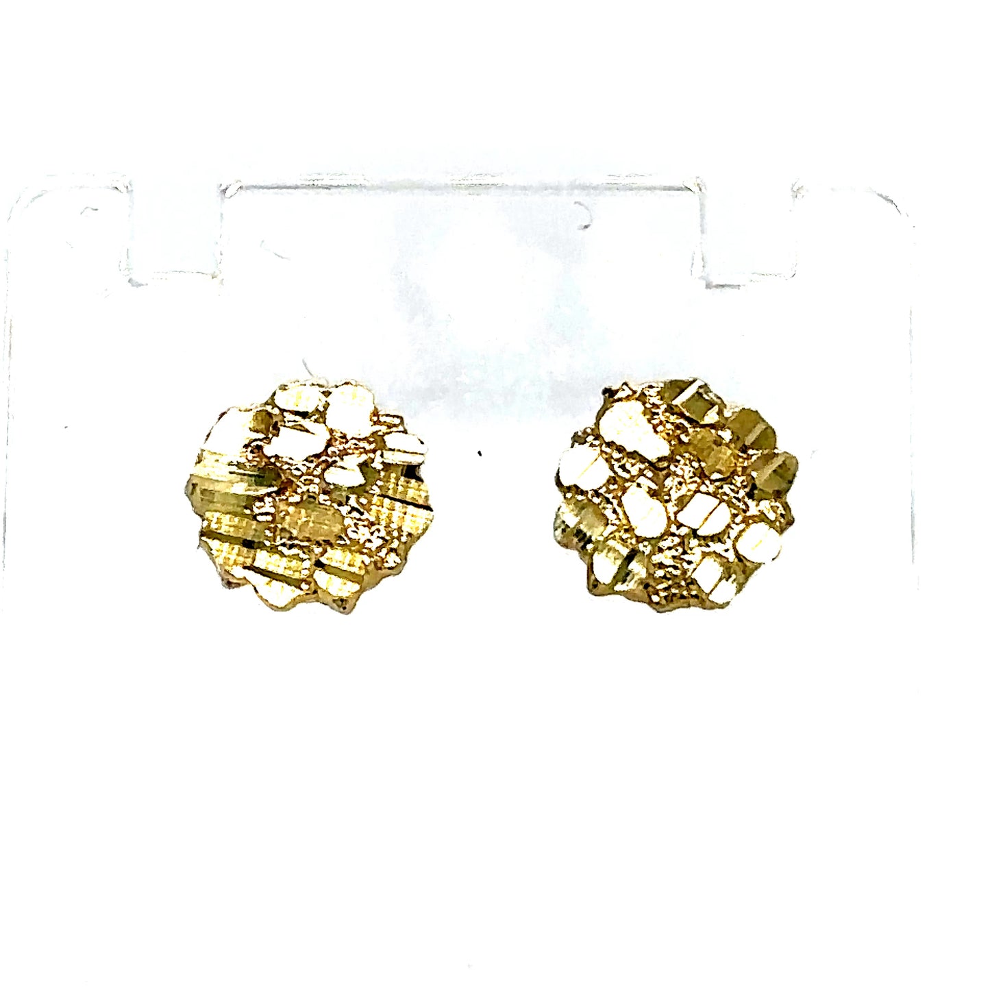 10k Gold Circle Nugget Earrings