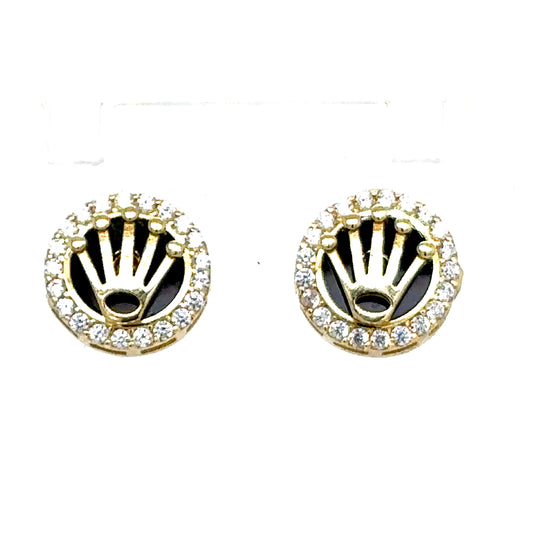 10K Gold Crown Earrings
