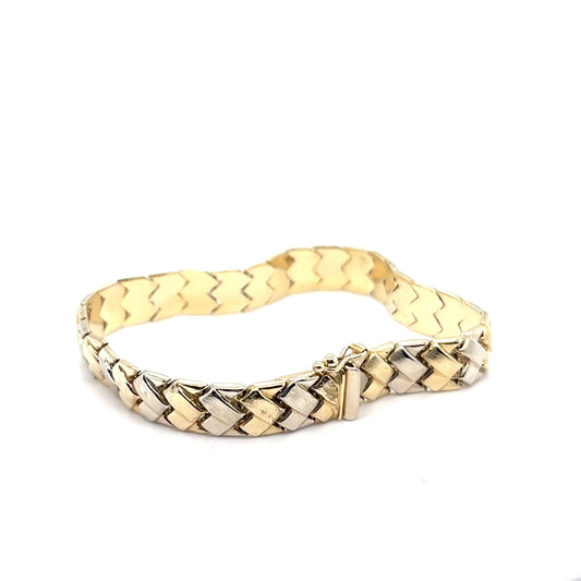 14k Gold Woven Design Bracelet