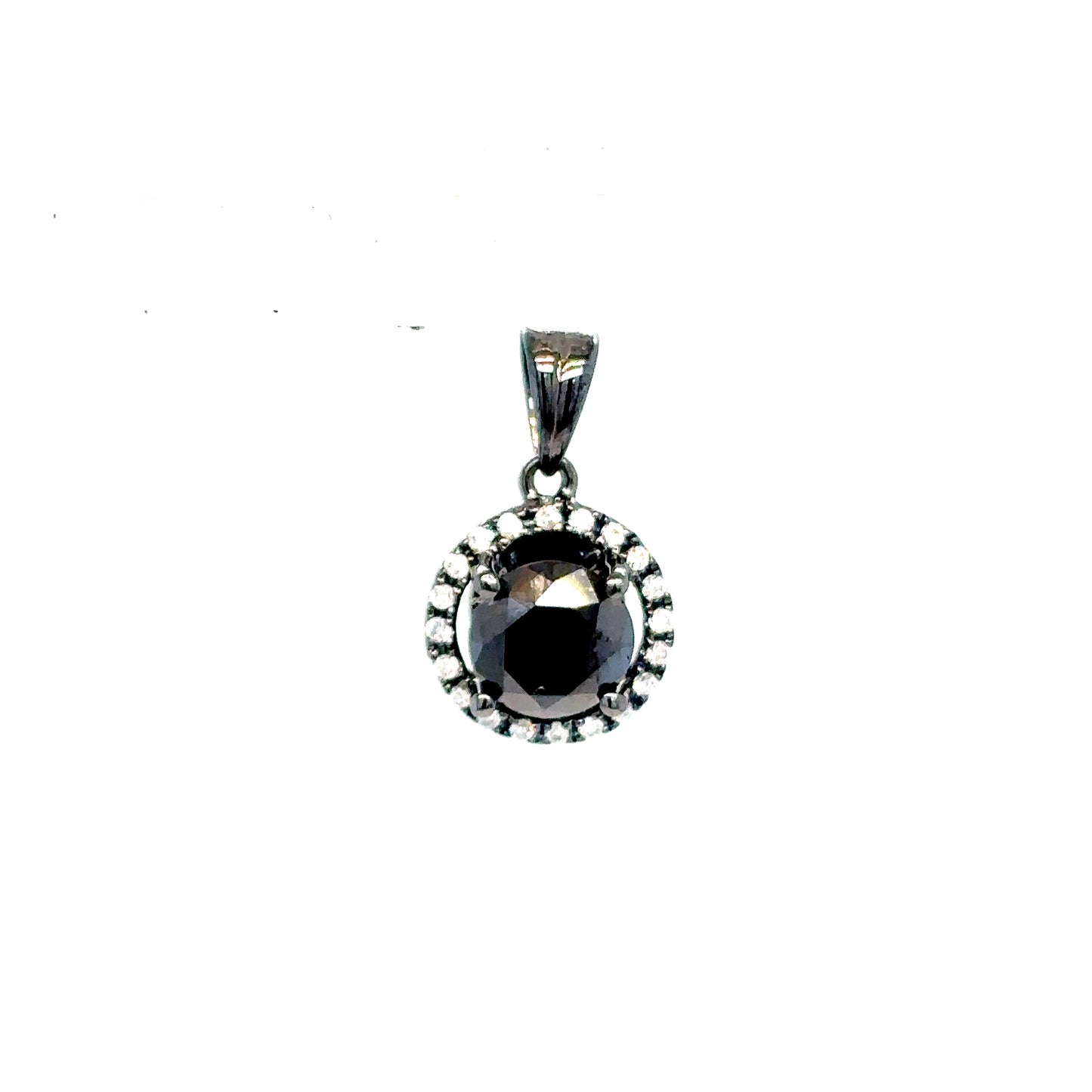 14k Black Gold Diamond Pendant