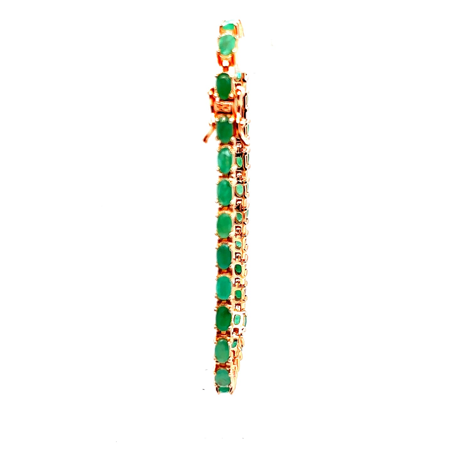 925 S.S. Rose Gold Emerald Tennis Bracelet