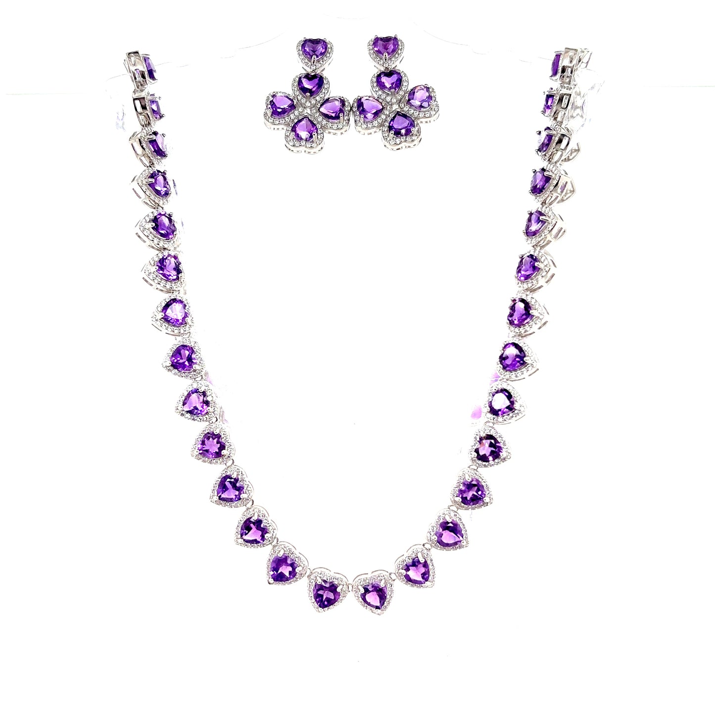 925 S.S. Amethyst & White Topaz Set