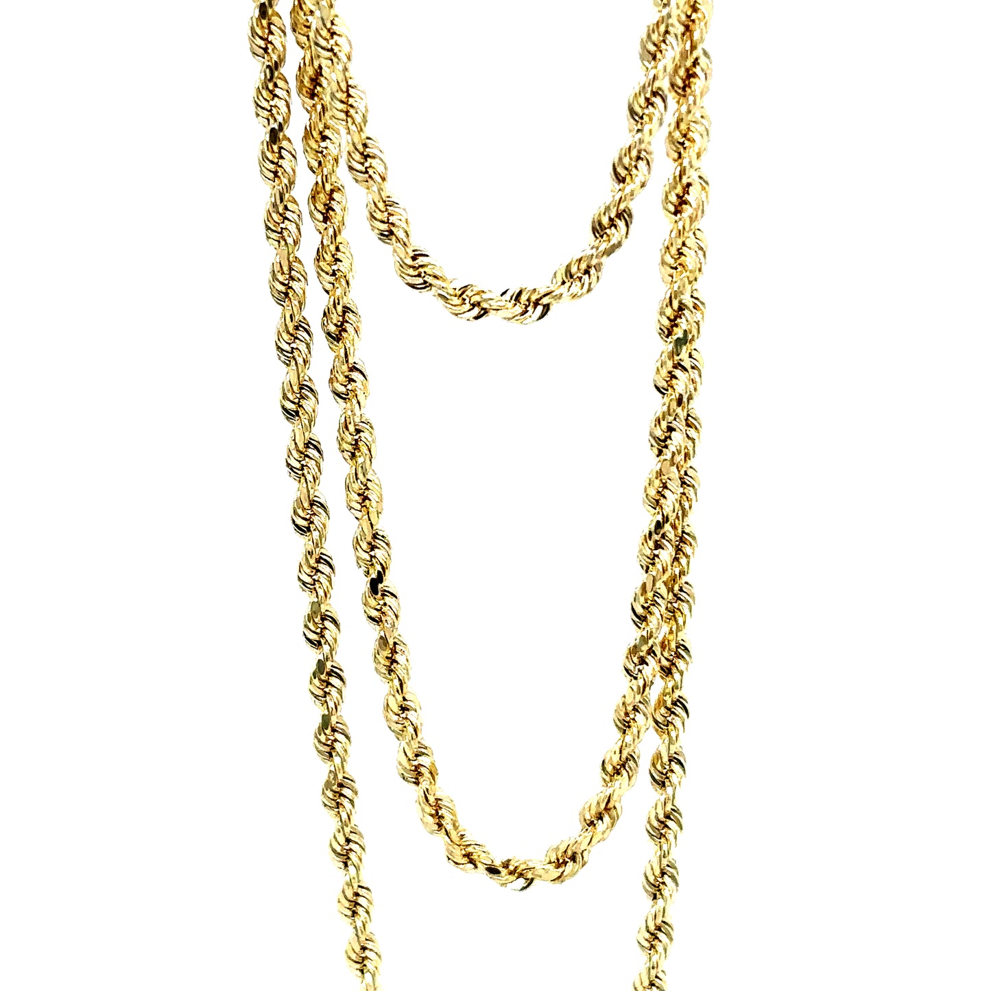 10k Yellow Gold Solid 3mm Rope Chains