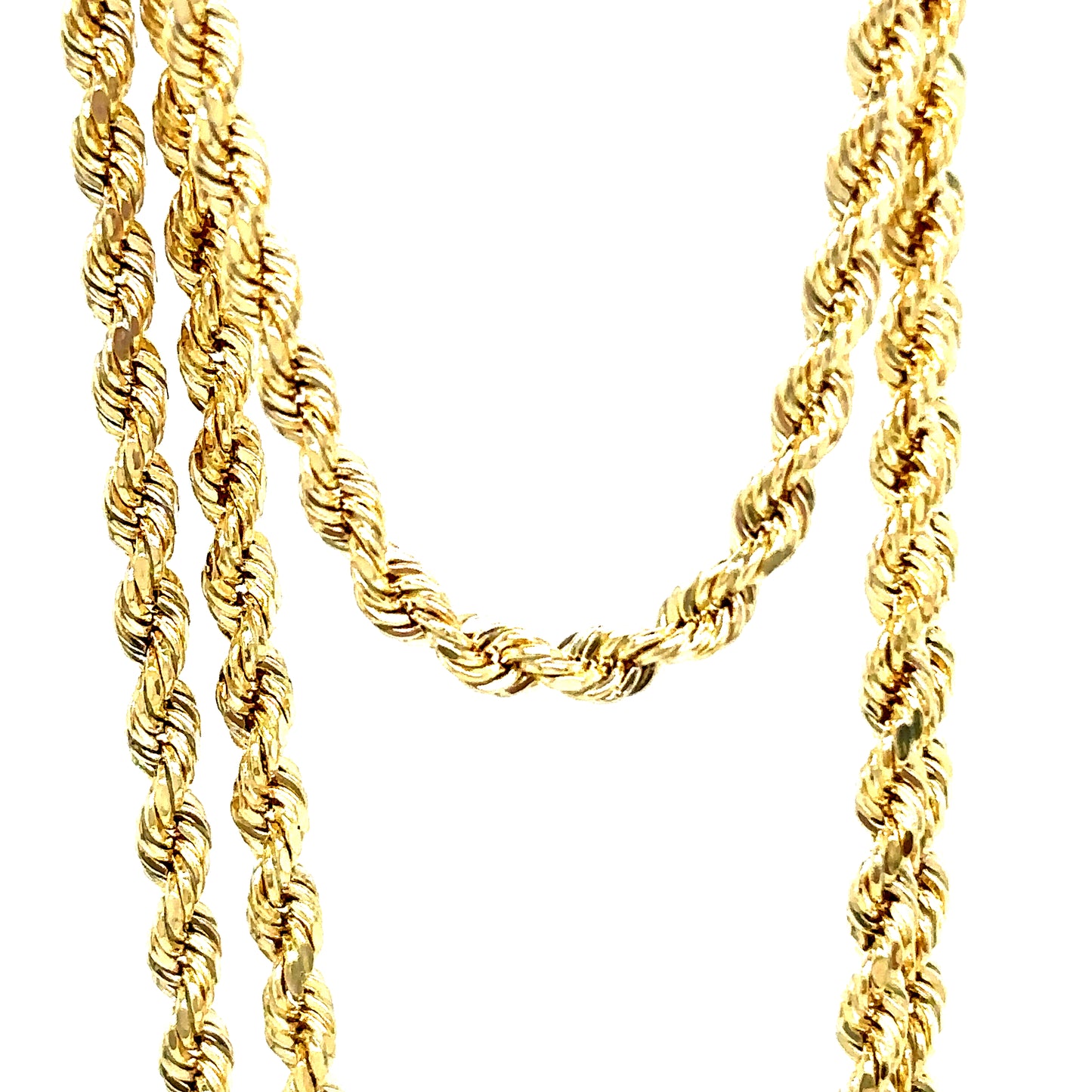 10k Yellow Gold Solid 3mm Rope Chains