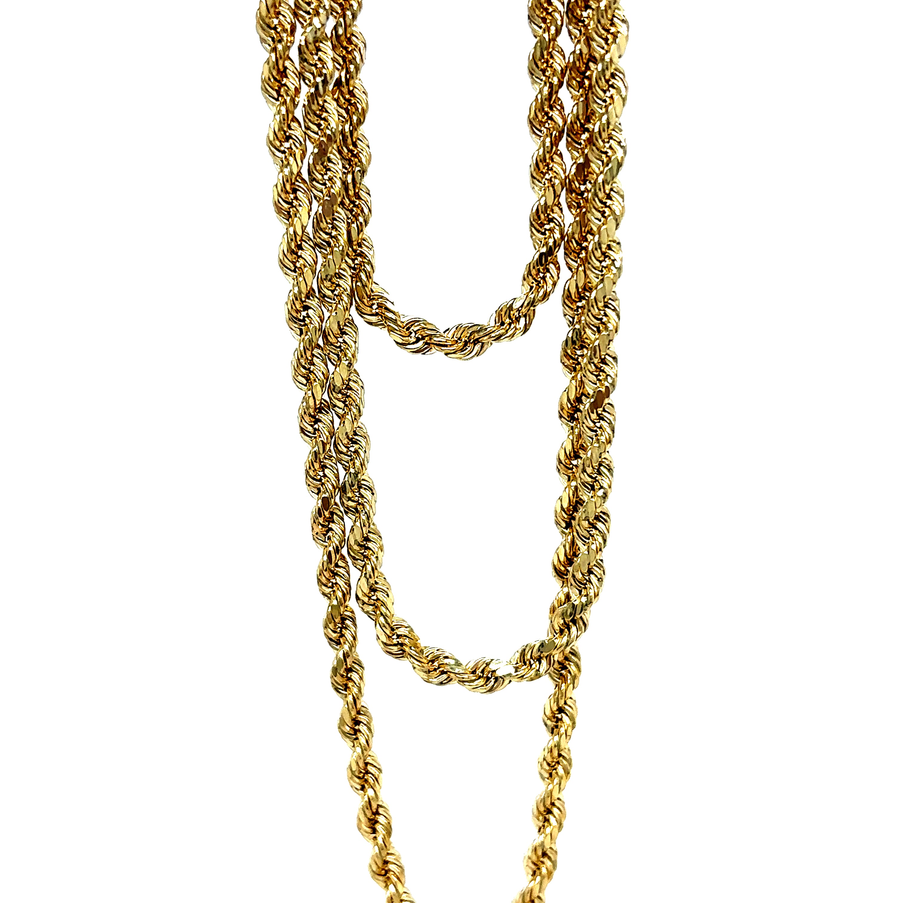 10k Design 10k Yellow Gold 3mm Semi-Solid Rope Chain – D-Town Customs