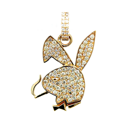10k Gold VS Diamond Bunny Pendant