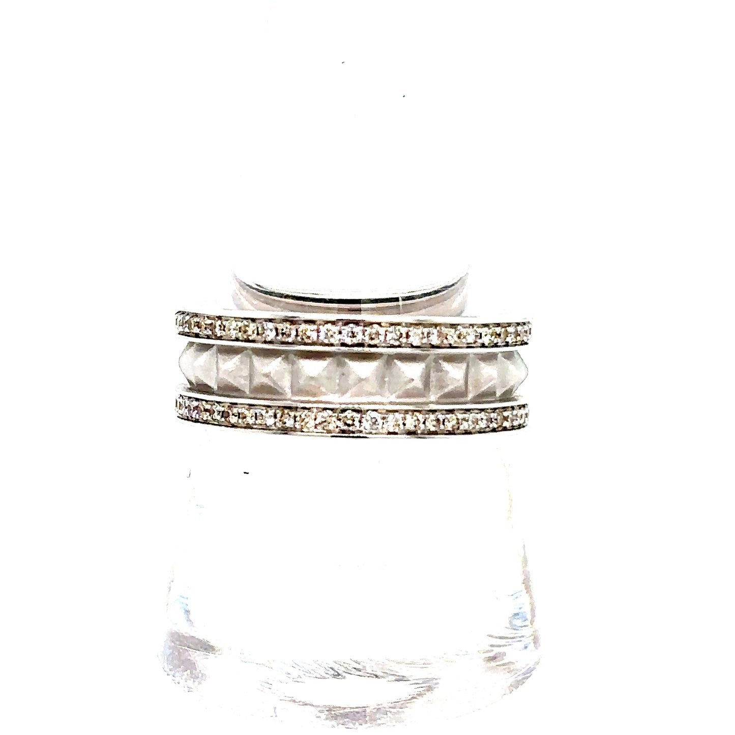 14k White Gold VS Diamond Pyramid Ring