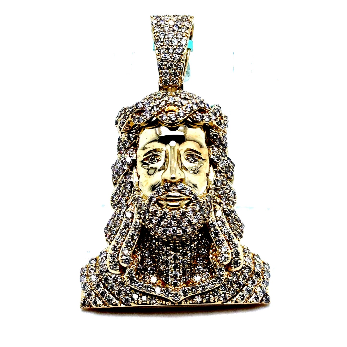 10k Gold 3D VS Diamond Jesus Pendant