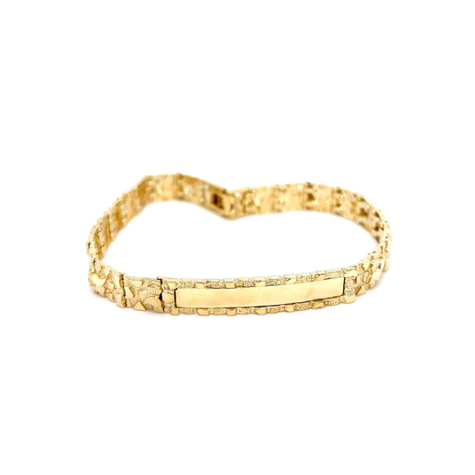10k Gold Nugget Name/ID Bracelet