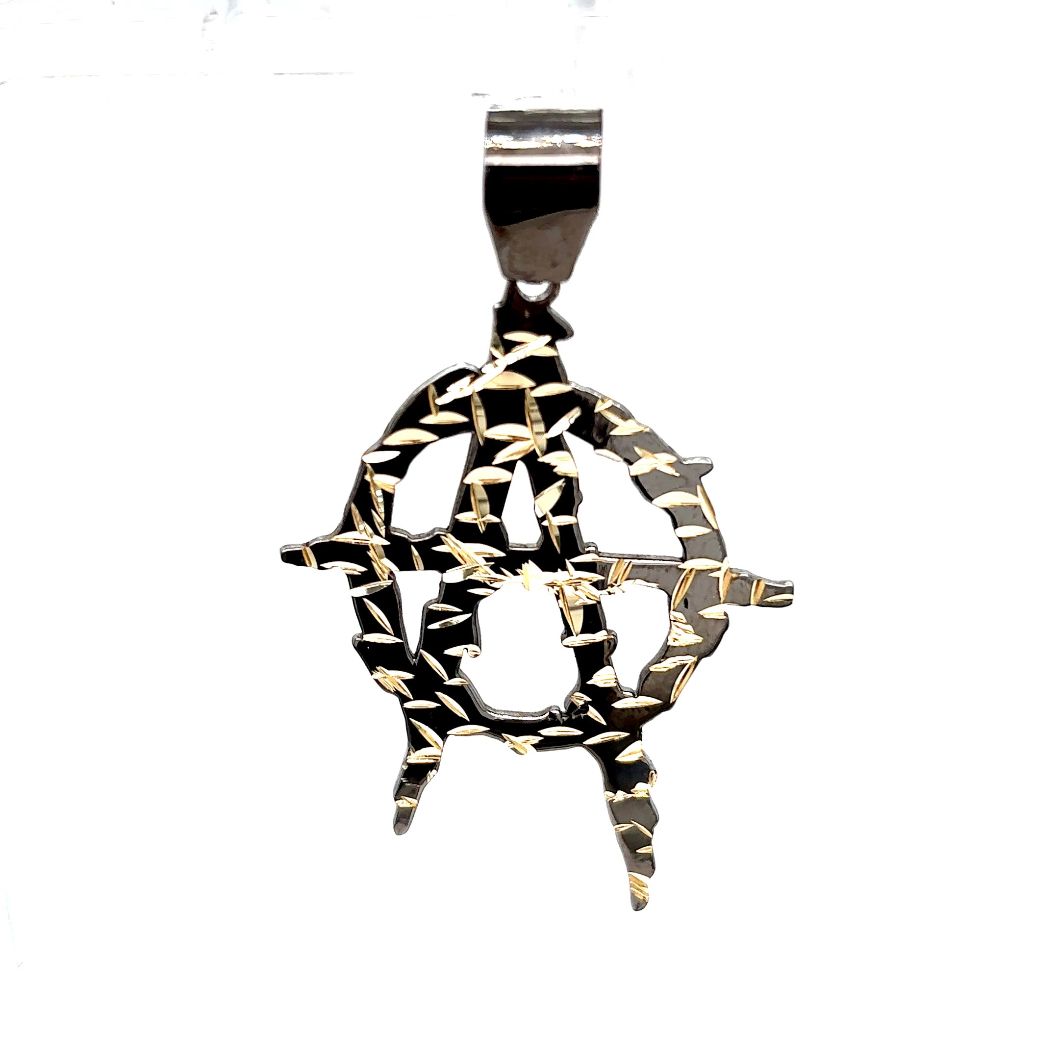 10k Gold 2-Tone Anarchy Pendant – D-Town Customs