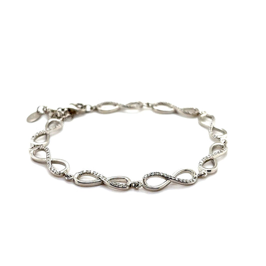 925 S.S. CZ Stone Infinity Bracelet