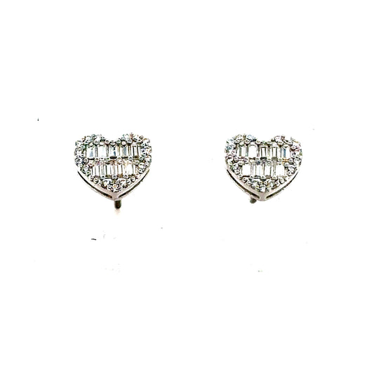 925 S.S. VVS Moissanite Heart Earrings