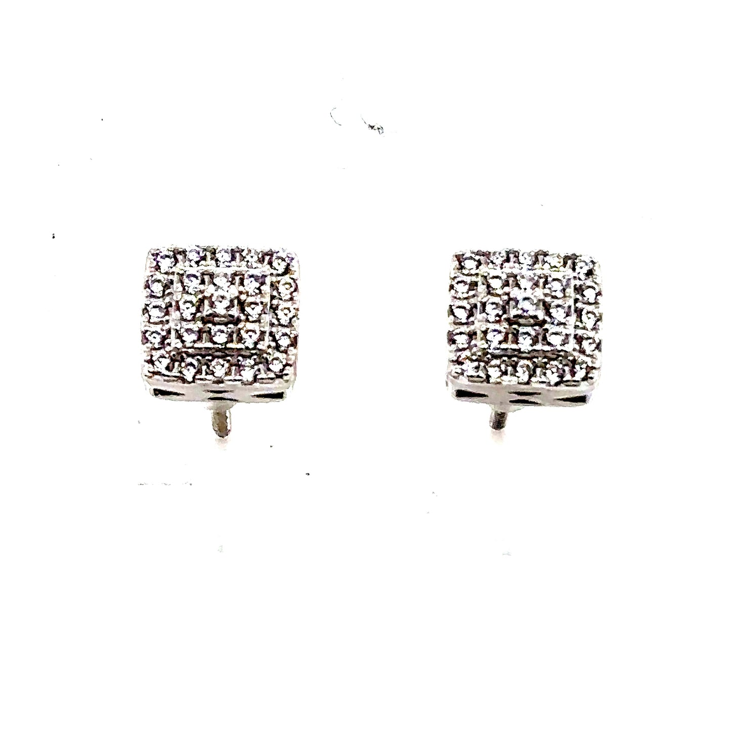 925 S.S. CZ Stone Square Earrings