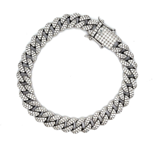 925 S.S. VVS Moissanite Cuban Bracelet