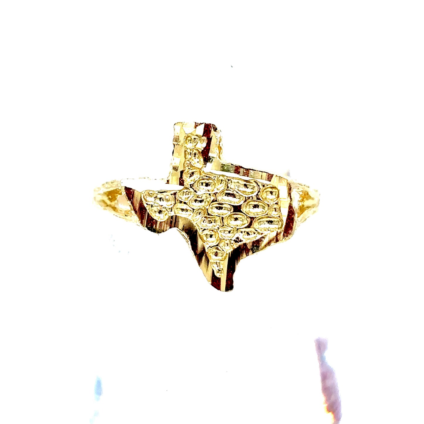 10k Yellow Gold Nugget Texas Ring