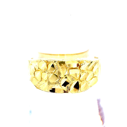 10k Yellow Gold Nugget Band Ring