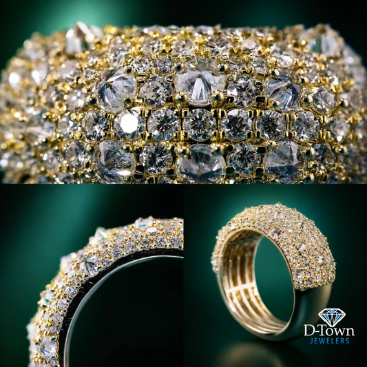 14k Reverse Upside Down Set Diamond Ring