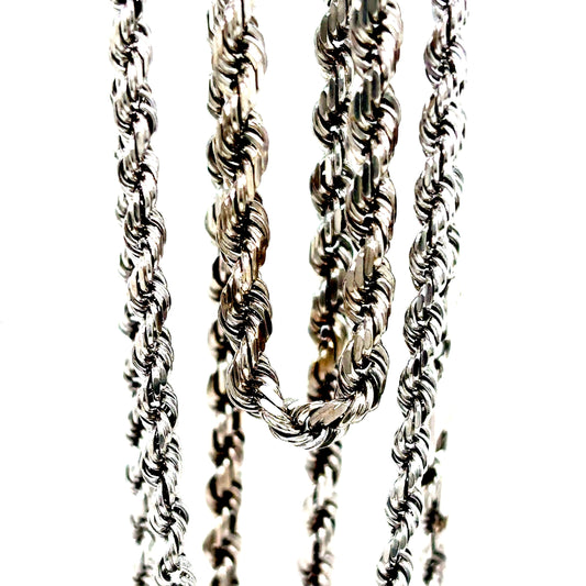 14k White Gold Rope Chain