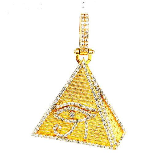 10k Yellow Gold Diamond Pyramid Pendant