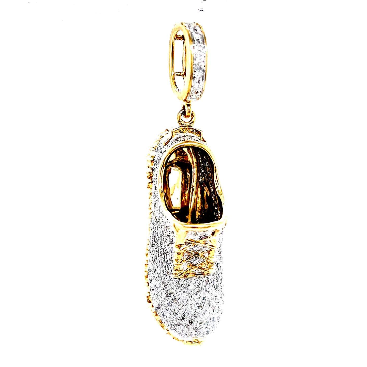 10k Gold 2-Tone 3D Diamond Yeezy Shoe Pendant