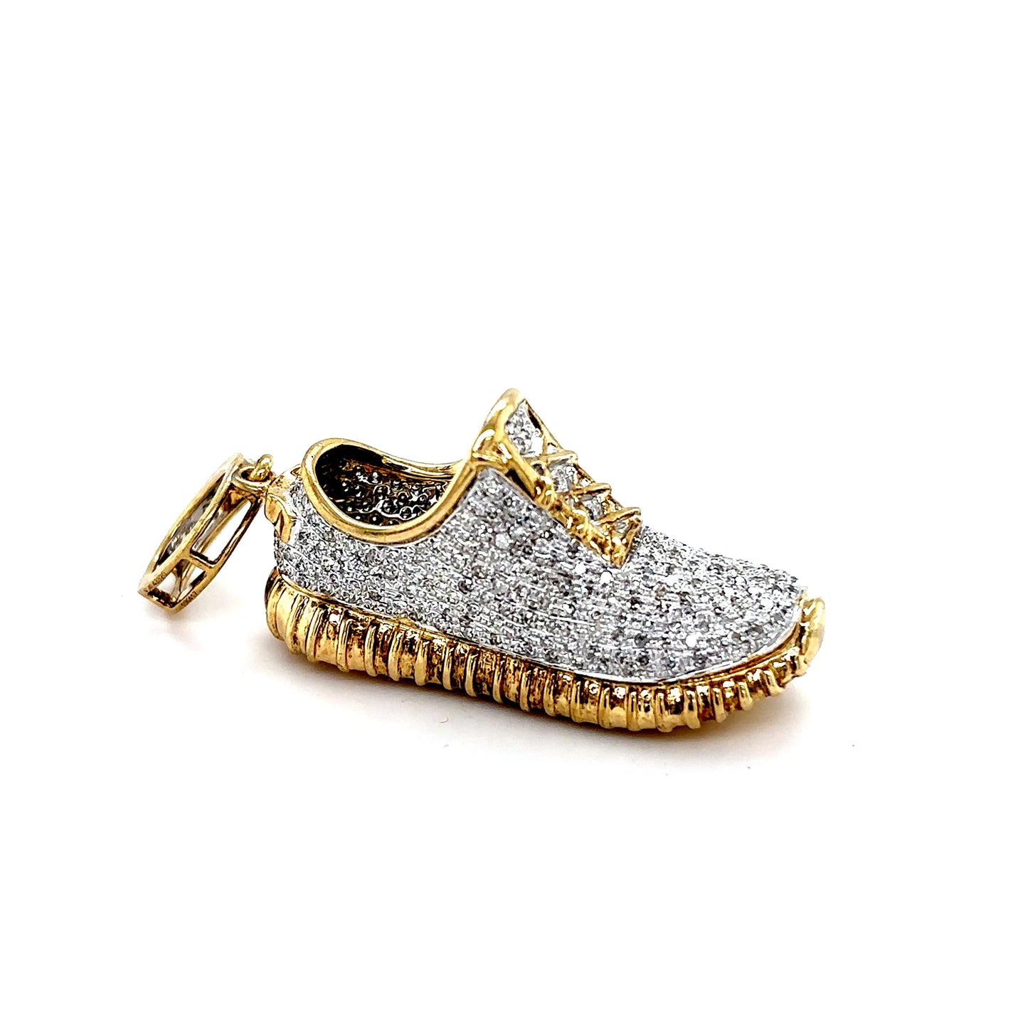 10k Gold 2-Tone 3D Diamond Yeezy Shoe Pendant