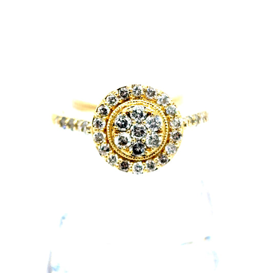 14k Yellow Gold Circle Engagement Ring