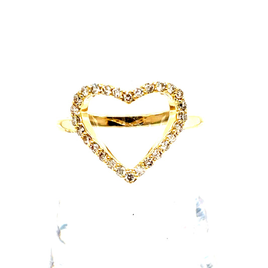 10k Yellow Gold Heart Ring