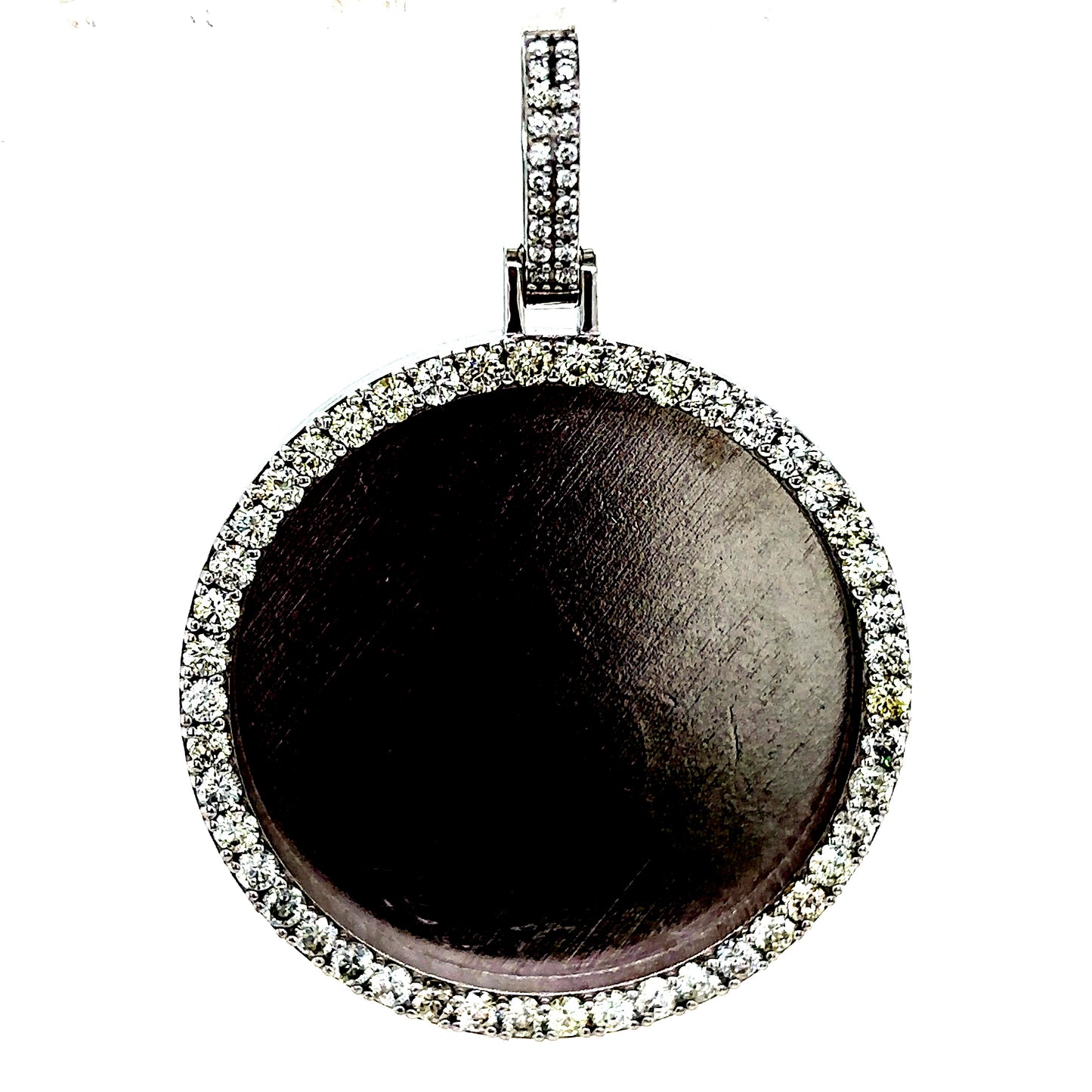 10k White Gold Diamond Memory Photo Pendant