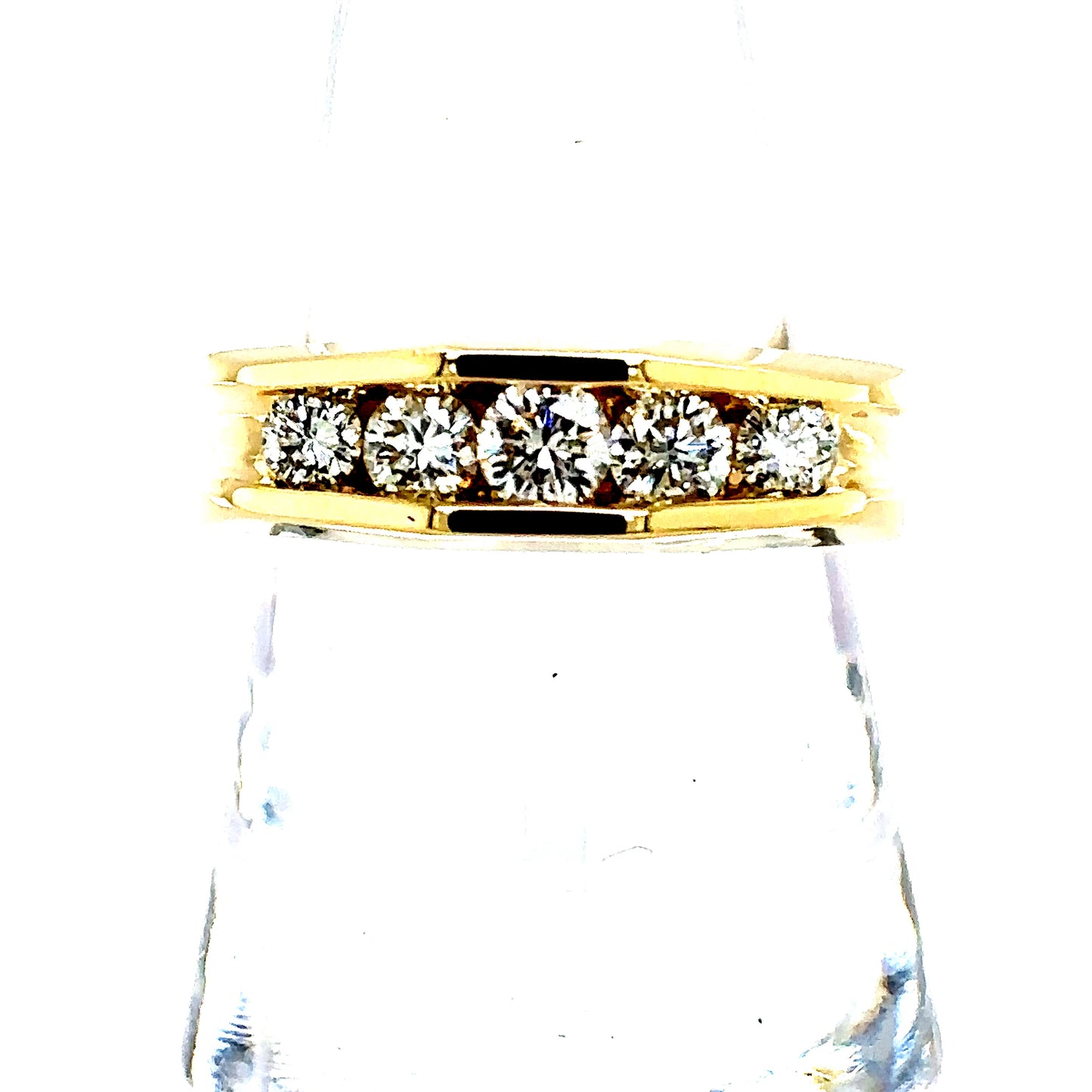 14k Yellow Gold Men's Diamond Band