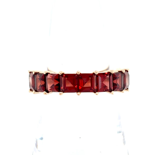 14k Rose Gold Garnet Band Ring