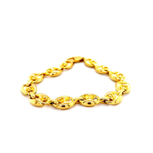 14k Yellow Gold Puff Link Bracelet