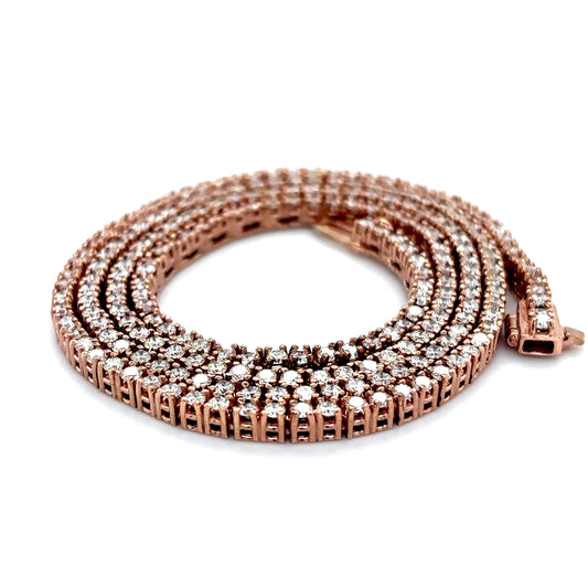 14k Rose Gold Diamond Tennis Chain