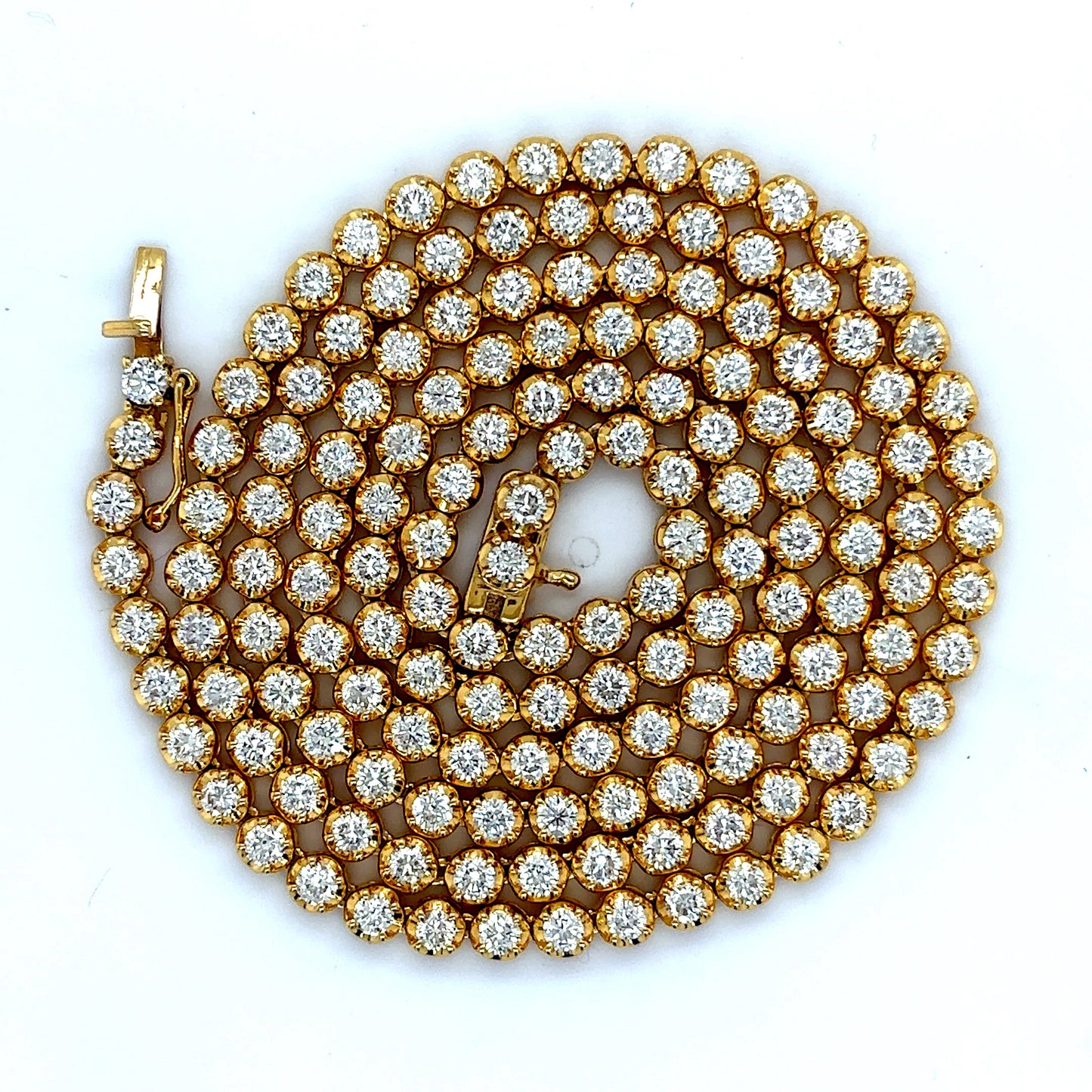 10k Yellow Gold Diamond Buttercup Tennis Chain