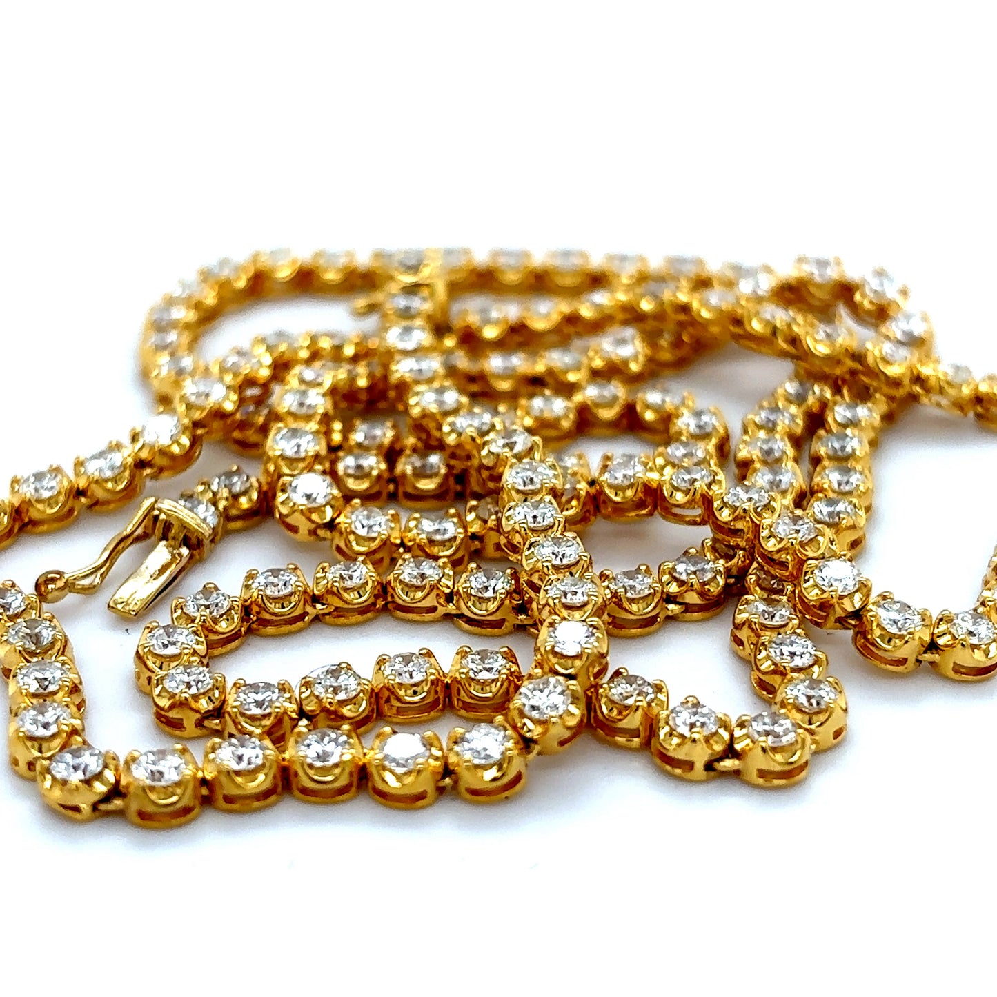 10k Yellow Gold Diamond Buttercup Tennis Chain