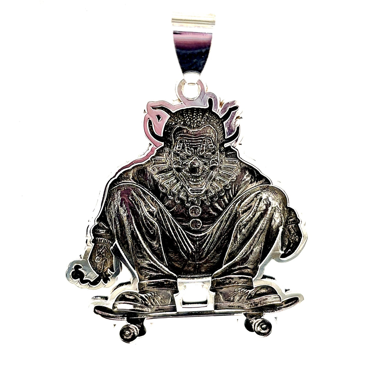 925 S.S. 3D Skateboarding Clown Pendant