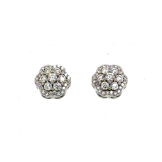 925 S.S. VVS Moissanite 2-Tier Flower Earrings