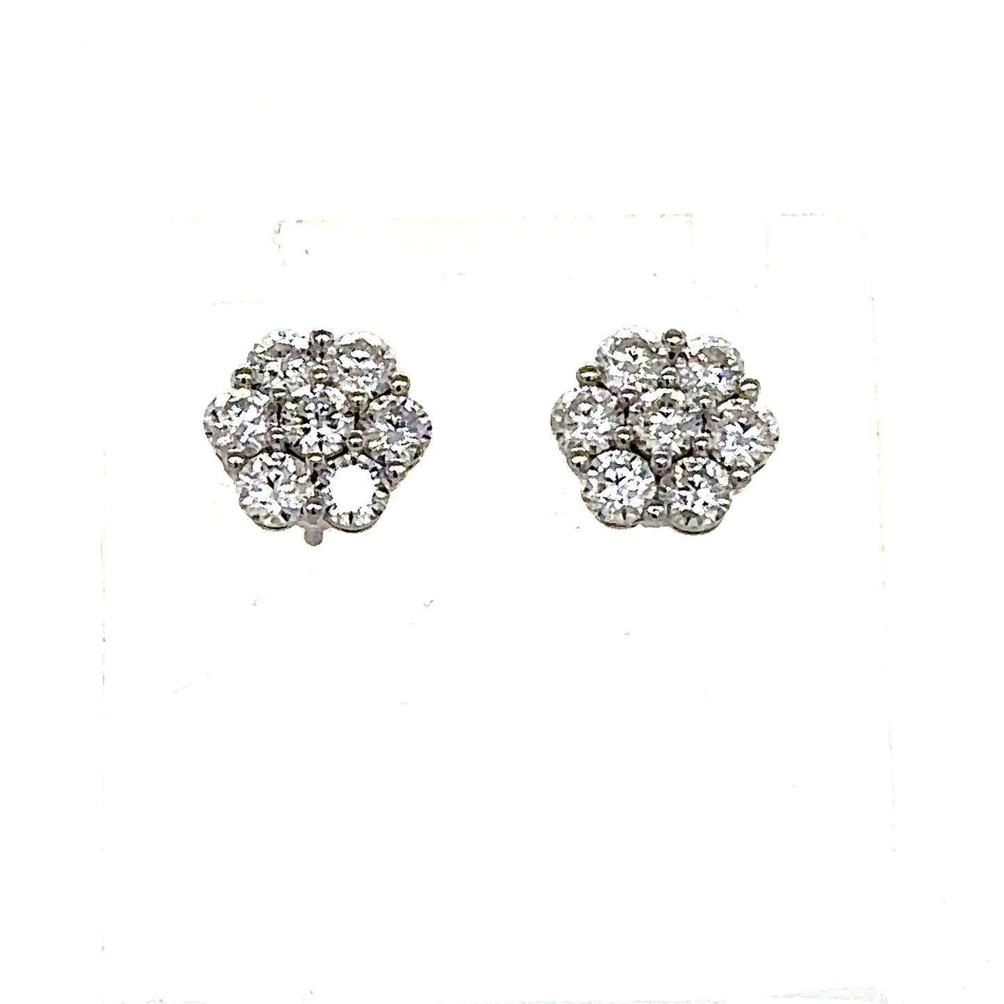 925 S.S. VVS Moissanite Flower Earrings