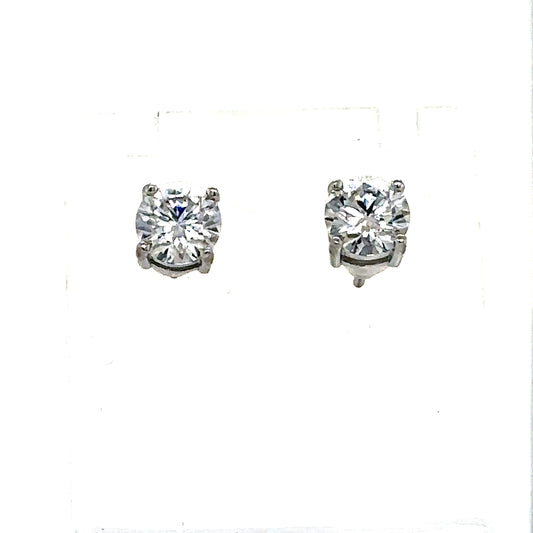 925 S.S. VVS Moissanite Solitaire Earrings