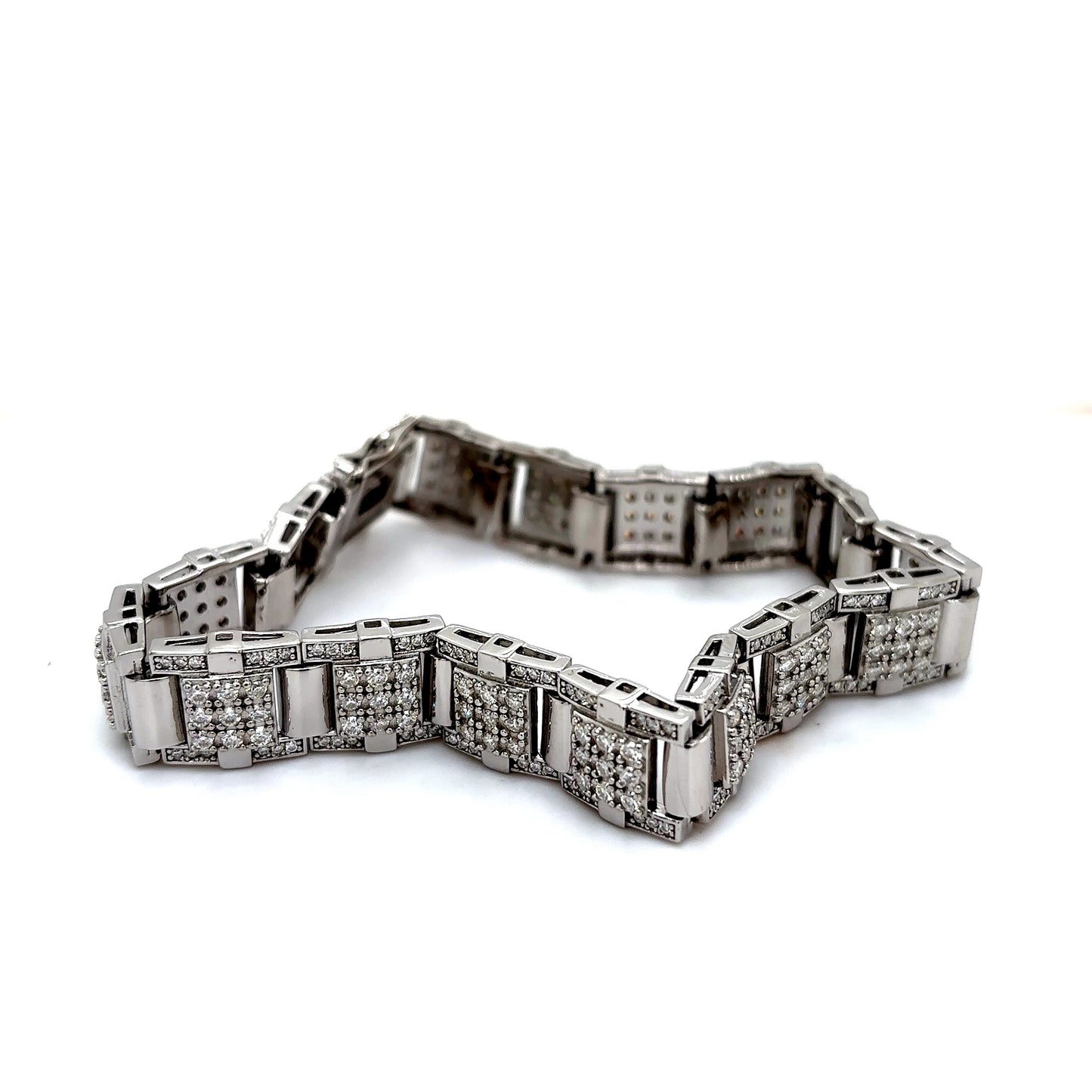 925 S.S VVS Moissanite Watch Link Style Bracelet