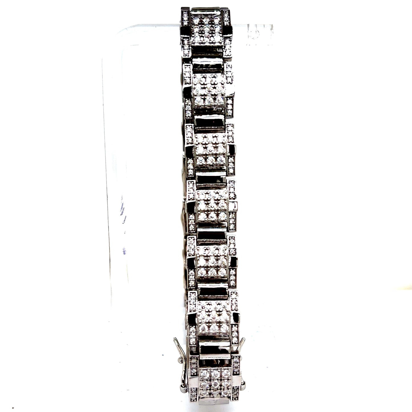 925 S.S VVS Moissanite Watch Link Style Bracelet