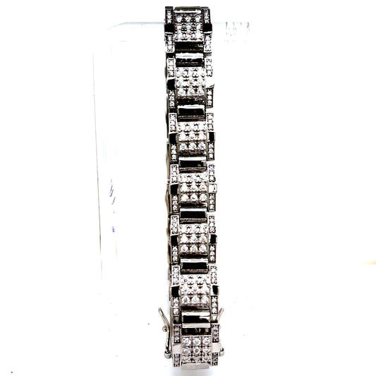 925 S.S VVS Moissanite Watch Link Style Bracelet