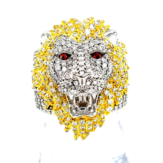 925 S.S. VVS Moissanite Lion Ring