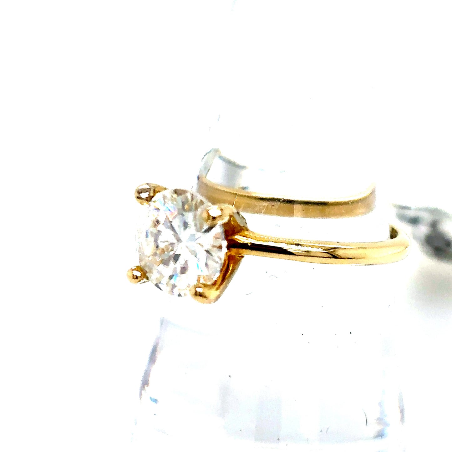 14K Yellow Gold VVS Moissanite Ring