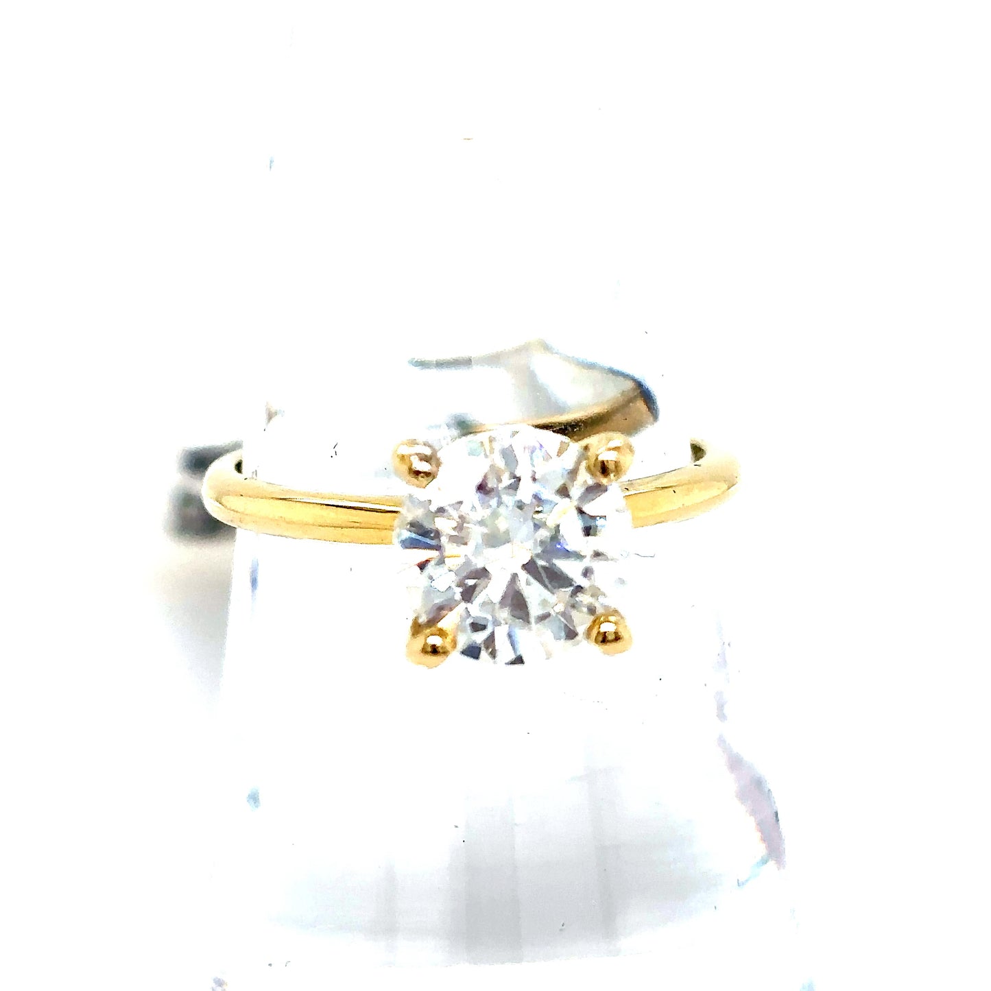 14K Yellow Gold VVS Moissanite Ring