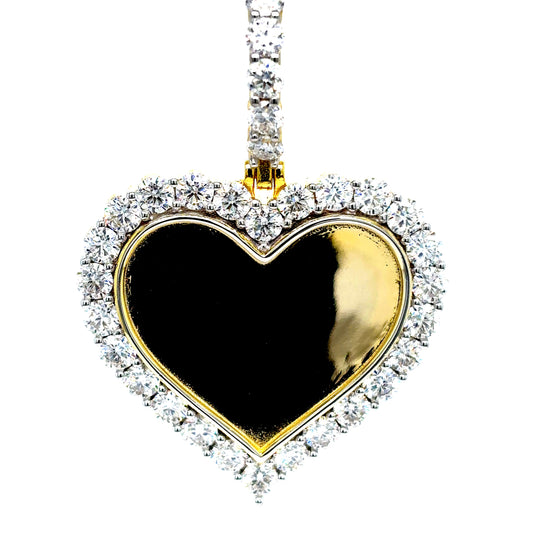 925 S.S. GP VVS Moissanite Heart Photo Pendant