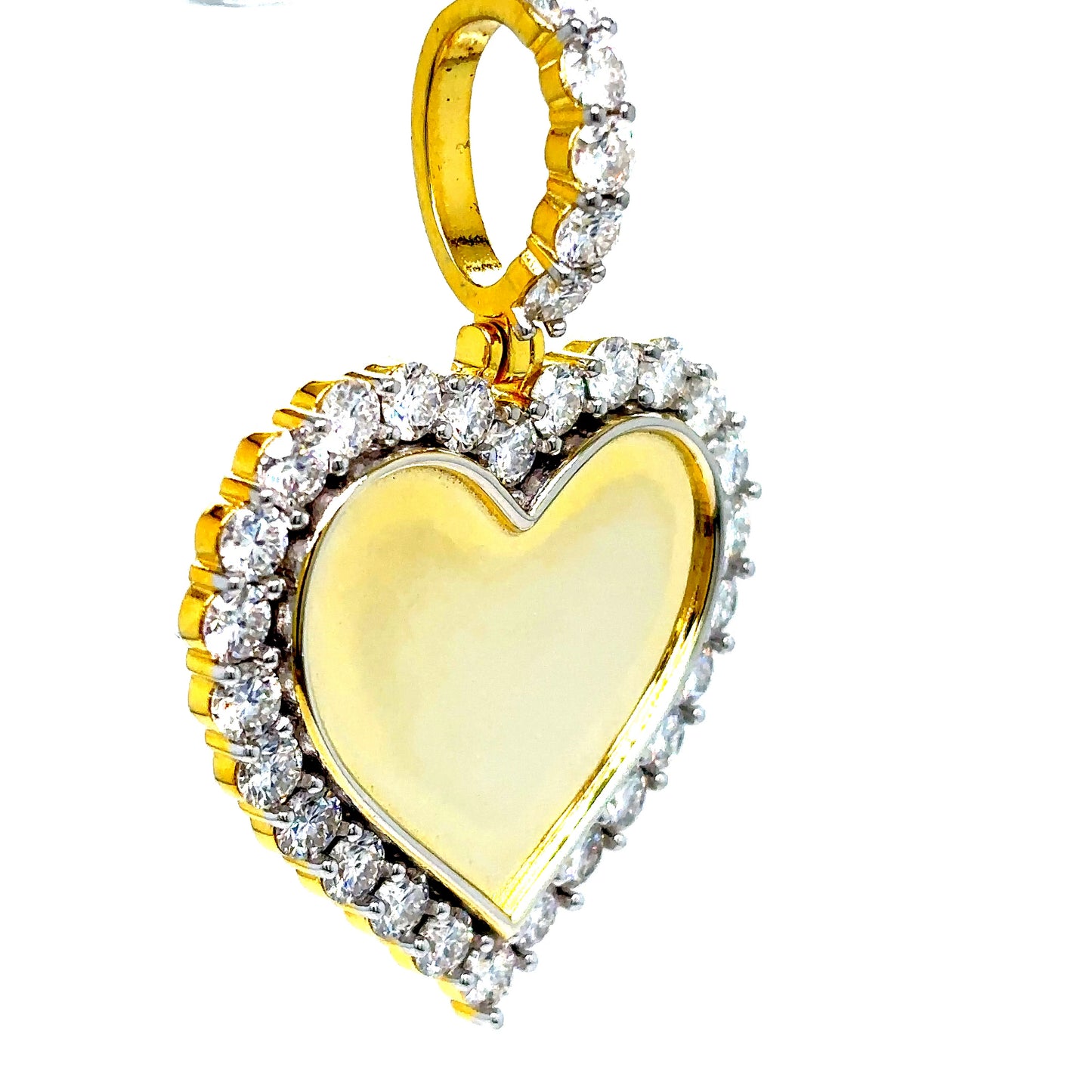 925 S.S. GP VVS Moissanite Heart Photo Pendant